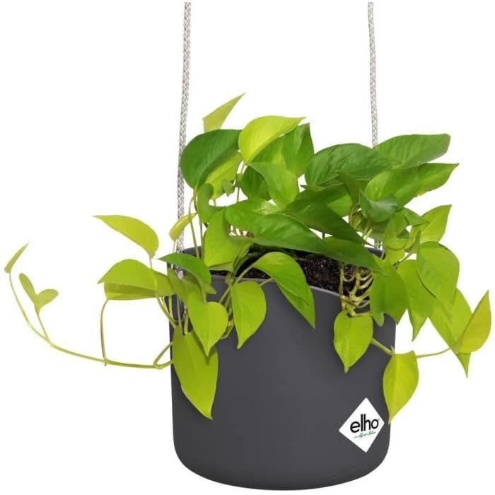 elho B.for Swing 18 - Hanging Plant Pot Indoor - 100% Recycled Plastic - diameter 18.0 x H 16.5 cm - Black/Anthracite - Image 4