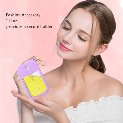 Silicone Case for Touchland Hand Sanitizer Spray 1 FL OZ., Stylish Protective Cover with Keychain for Touchland Power Mist and Glow Mist Hanging Portable Accessory (TL Silicone case-Pink)4