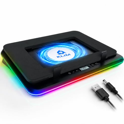 KLIM Turbofrost Gaming Laptop Cooling Pad, 16,000 RPM, RGB, USB-C/DC