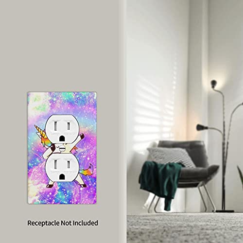 Xrelzrs Pink Unicorn Outlet Cover Decorative Funny Wall Plate Single Duplex Receptacle Electrical Wallplate Cute Room Decor Faceplate 4.50 X 2.76 Inch Standard Size #TOP5
