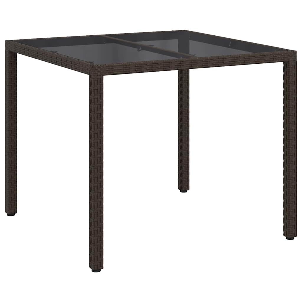 SYDE Stół ogrodowy brązowy 90 x 90 x 75 cm polirattanowy