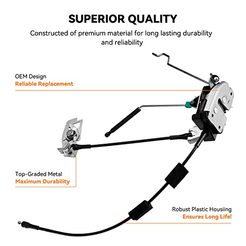 Image of SYERAL Door Latch Assembly w /Cable & Rod Right Side Rear Cargo Door Compatible with 1992-2014 E-150 E-250 Club Wagon Econoline Club Wagon 6C2Z-15431A02-AA, 8C2Z-15431A02-C