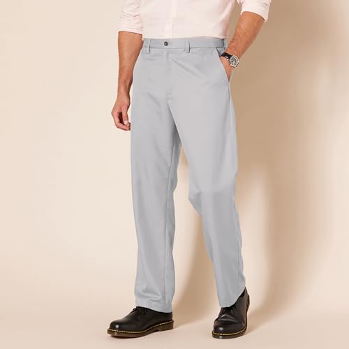 Image of Amazon Essentials Men's Classic-Fit Expandable-Waist Flat-Front Dress Pants