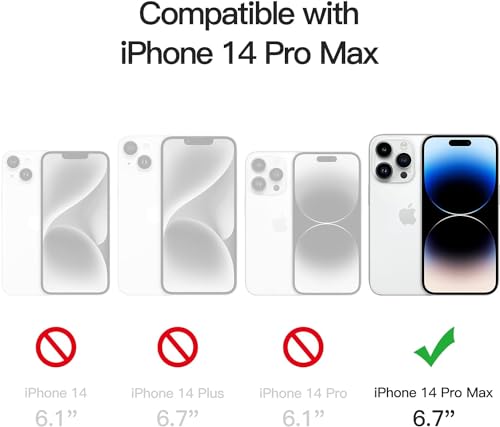 Image of JGD Magnetic Case for iPhone 14 Pro Max Compatible with MagSafe, Shockproof Phone Bumper Cover, Anti-Scratch Clear Back (Clear)