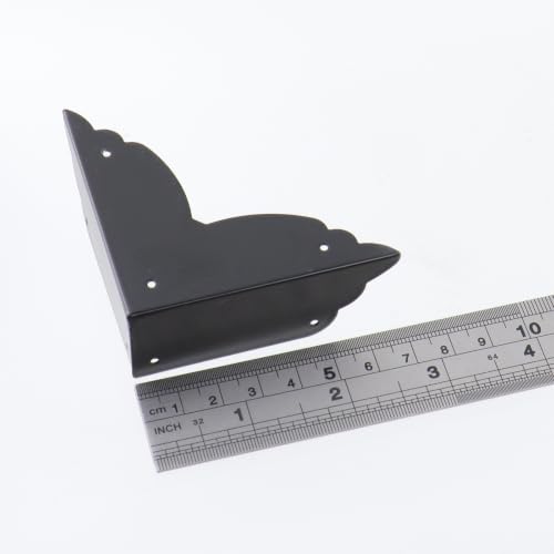 Image of Mcredy Metal Table Corner Guards & Edge Protectors, Vintage Black, 12 Pcs | Long-Lasting Protection, Vintage & Elegant Appearance, Easy to Install, 2.75x2.75x1.02inch, Furniture Upgrade