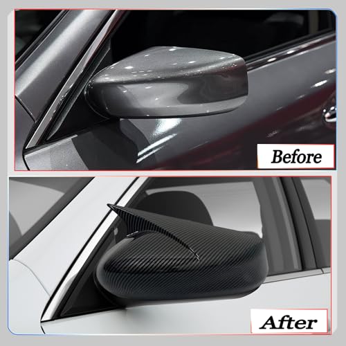 Image of Side Mirror Cover,for Nissan Altima 2013-2018, Carbon Fiber Side Rear Mirror Covers Body Kit Accessories for Cars(Without Turn Signal Cutout)