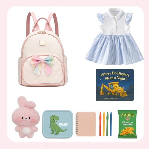 Image of I IHAYNER Mini Backpcak for Girls Small Bowknot Quilted Leather Backpack Purse for Women Travel Cute Trendy Stuff Gifts for Kids Pastel Pink