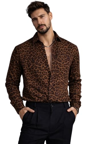 Image of Foomer Brown Solid Self Design Opaque Party Shirts