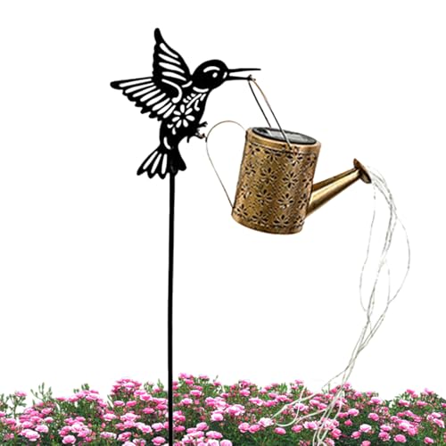 Con Luz Solar | Farolillo LED Con Colibrí Decoración Jardín | Decoración de Jardín Impermeable para Patio, Césped, Porche y Fiestas como Acción de Gracias,
