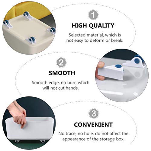 BESPORTBLE Rodízio de plástico forte com 8 peças, mini autoadesivo, rodízios não giratórios para cai