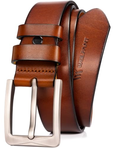 Image of WOLFANT 1.5 inch Full Grain Leather Belt for Men,100% Italian Solid Leather