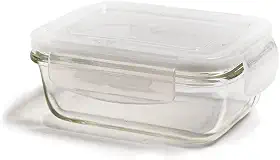 Oikos - Pote de Vidro 330ml Hermético com Trava Retangular