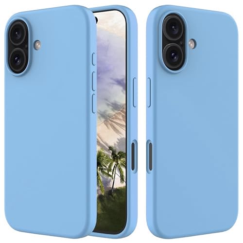 Image of ArmourPro Silicone Back Case for iPhone 16, Soft-Touch Case | Light Blue