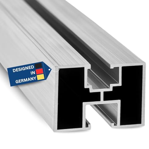 TJ Solarprofil Aluminium 40 x 40 mm Länge 6 m I PV Montageschiene zur Befestigung von Photovoltaik Anlagen I Alu Montageprofil für alle Modultypen I Nut 8 & Nut 10 Montagekanäle