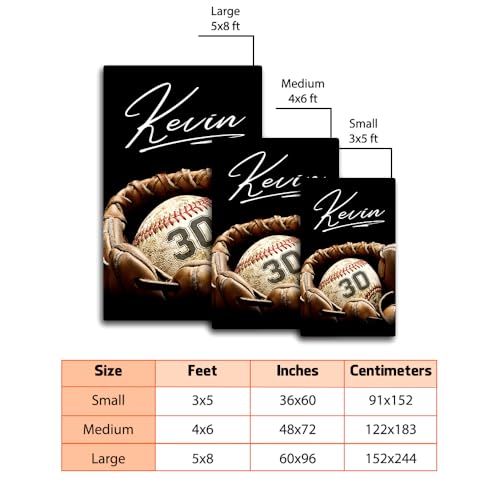 Tapete decorativo rectangular béisbol 3x5 pies miniatura 2