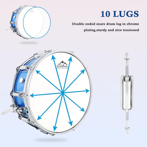 image for EASTROCK Snare Drum Set 14X5.5 Inches for Student Beginners with Gig B