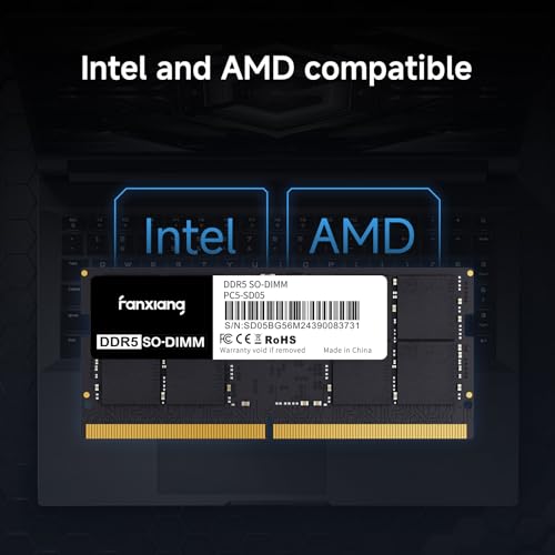 fanxiang SODIMM DDR5 5600MHz RAM 64GB Kit (2 x 32GB),CL46 1.1V SODIMM 262 Pin Laptop Memory Module Ram,Memory for Enhanced Gaming Performance and Smooth Multitasking - Thumbnail 4