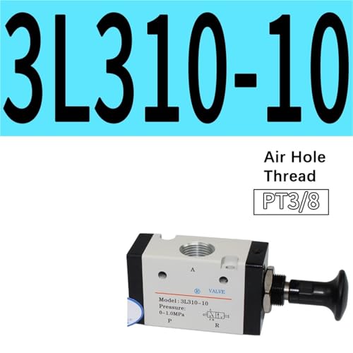 Électrovanne 3L310-10 push pull distributeur pneumatique manuel