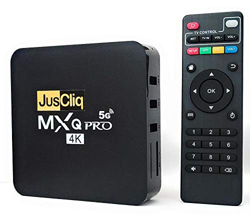 JusCliq® Android 4K TV Box most latest Androd 10.X 2GB Ram, 16GB Rom Wifi Support air mouse, Wireless Mouse Keyboard