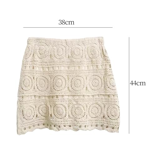Qianly Stylish Crochet Skirt for Women's Summer Wardrobe White3
