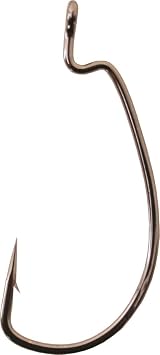 Gamakatsu Superline Offset Extra Wide Gap Worm Hook, 2/0, Black, 5 Pack