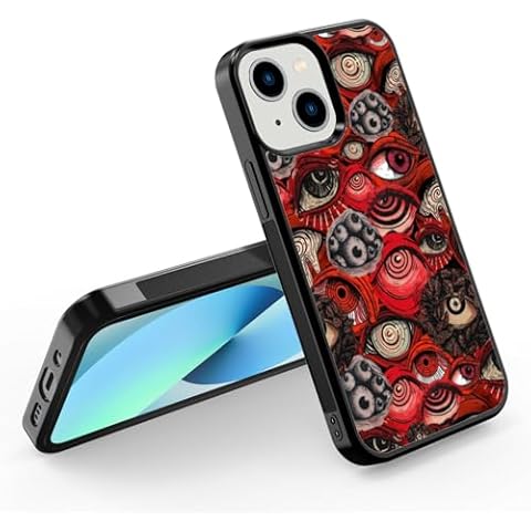 Onemiliayears Cool Red Eye Phone Case, Trippy Scary Horror Eyeball Partten iPhone 13 Mini Case, Non-Slip Design and Shock Absorption, Phone Case for Teen Girls, Boys, Women and Men(iPhone - 13 Mini) Cover