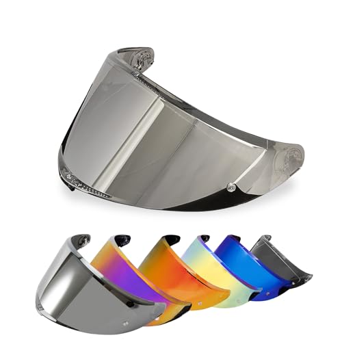 Image of PSLER Shatterproof Motorcycle Helmet Visor for K6 K6s,Transparent Silver | Impact-Resistant ,UV400 Protection, Tinted Face Shield for K6 K6s,Helmet Accessories Replacement