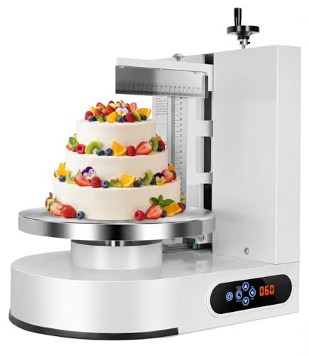 Easilywinlife Cake Decorating Machine, 4-12 Inch Electric Cream Spreading Coating Smearing Frosting Machine with Adjustable Graduated Scraper, 60-320rpm, Smooth Coating Cake Machine.