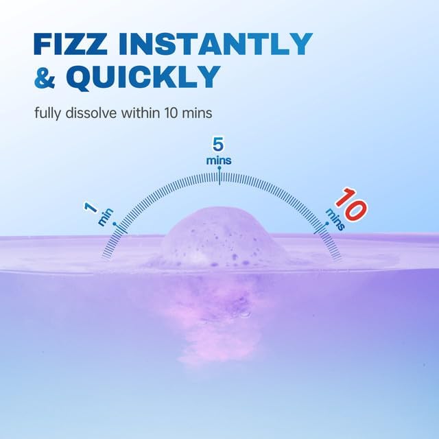 Miniatura 4 de Vacplus Limpiadores de inodoro, paquete de 12 tabletas limpiadoras de inodoro con aromas de lavanda, bombas limpiadoras de inodoros gaseosas y