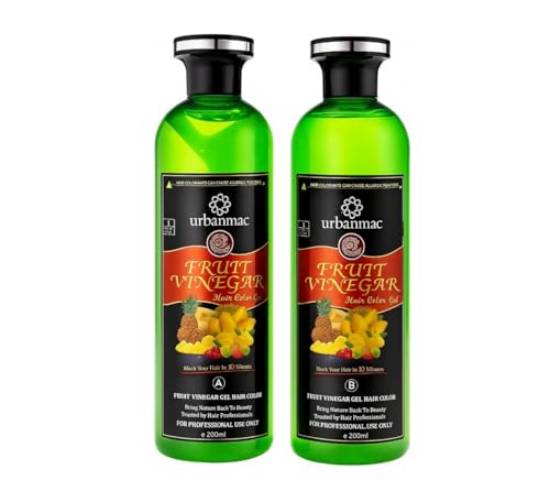 Image of Fruit Vinegar Gel Hair Color Natural Hair Color Dye for Black Hair Dye (BLACK, 200ml X 2)