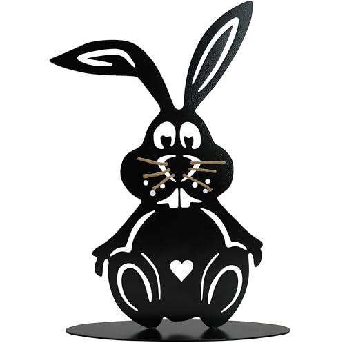 Rostikal Metall Deko schwarz Hase 22x15 cm – Osterdeko & Wetterfeste...