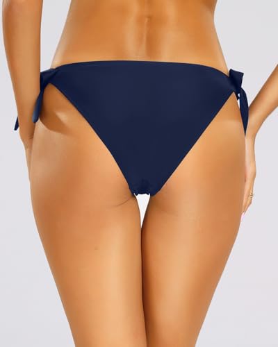 Image of Holipick Low Rise Bikini Bottoms - String Bathing Suit Bottoms for Women Side Tie Swim Bottoms Swimsuit