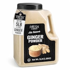 Fresh Finest Bulk Ginger Powder 5 LB – Pure Ground Ginger Root for Culinary & Health Benefits, Packed in a Premium Container