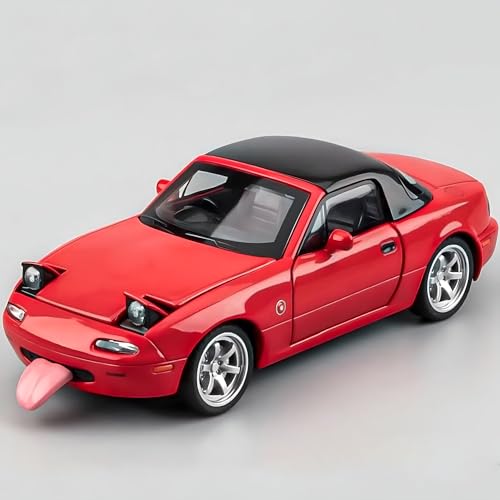 Mzexoma Miata MX5 Toy Car 1/32 Diecast Model Cars Car Toys for Kids Age 4-7 Miata Gift for Boys Girls Pull Back rc Sports car with Lighting & Sound (Red)