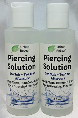 Urban ReLeaf Piercing Solution 8 oz! Healing Sea Salts & Botanical AFTERCARE. Safely
