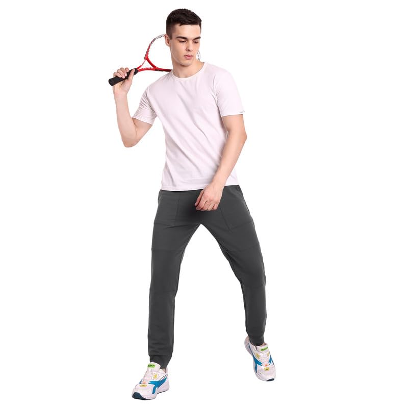 Image of ONE SKY Winter Wear Track Pants for Men, Versatile Joggers, Breathable Cargo Lower, Durable Sports Trackpants, Stretchable Waistline & 2 Pockets, Cotton Blend Loungewear, Easy Care Night Pants