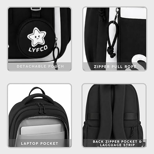 Image of School & College Backpack with Detachable Pouch | 18 Inch Large capacity bag for Girls & Boys Age of 12-16 years | Best for School, Tution, Travel, Camping