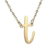 AOLO 14K Golden Initial Letter T Necklace Best Friends Necklaces