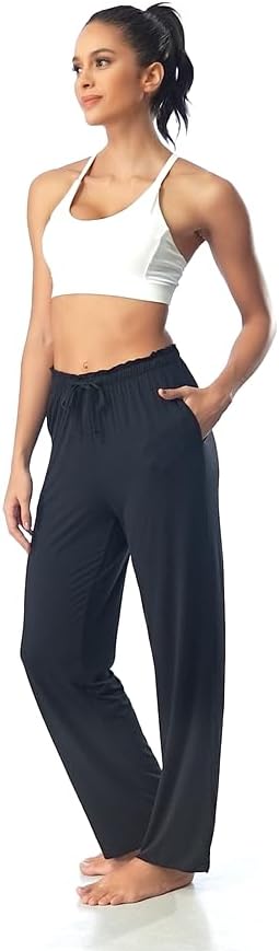 COLORFULLEAF Women's Pajama Pants Bamboo Rayon Wide Leg Yoga Sweatpants Breathable Soft Lounge Pants Sleep Bottoms - Image 2