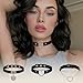 Jahrestag Geschenk, 4 Stück Halsband Damen für Sex, Choker Schwarz Kette Damen, LederhalsbandDamen, Kette Spike Leder Kragen Kropfband Herz, Einstellbar Halsband Schwarz Chocker, Punk Gotik Collar