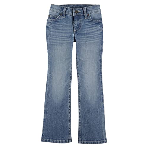 Wrangler Girls' Light Wash Bootcut Jeans with Embroidered Pocket2