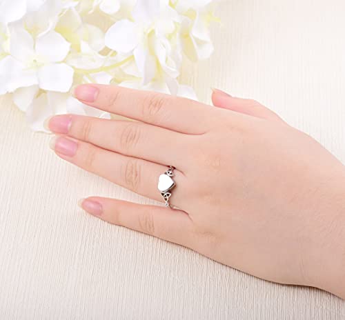 Heart Cremation Ring for Ashes: 925 Sterling Silver Forever in My Heart Carved Urn Keepake Rings Memorial Jewelry for Women Men2