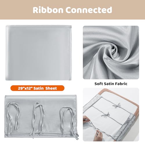 Image of HOMBYS Muslin Fitted Crib Mattress Sheets with Satin Bassinet Sheet for Baby Hair,100% Cotton Deep Pocket Toddler Bed Sheets with Silky Soft Bassinet Slip,Baby Hair Care 3 Packs,33x17 in