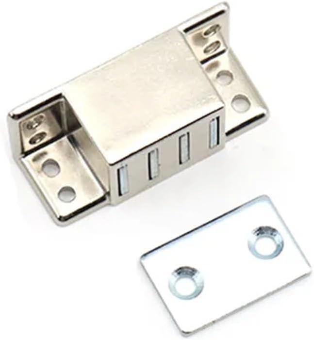 Door Magnetic Attraction Cabinet Square Lock Zinc Alloy Buckle 1Pcs(Hole spacing-40mm)