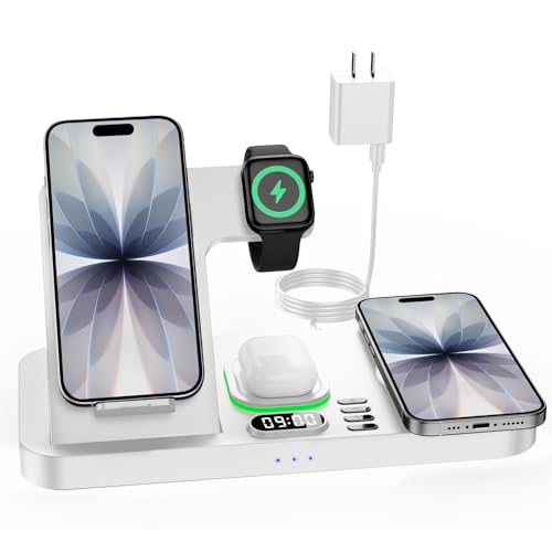 Image of Dual Phone Foldable Wireless Charging Station for Apple, Couple&Family Use