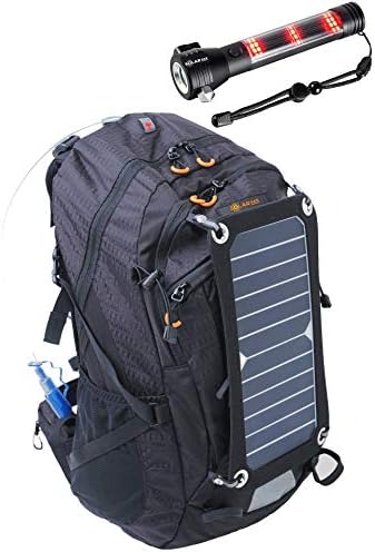 SolarSak Light Survival Bundle - Water Filtering Solar Hydration Backpack with Solar Survival Flashlight - 7W Sun Piece Panel