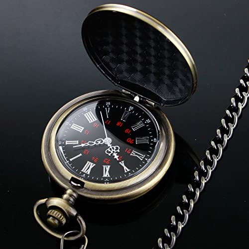 Image of Tiong Smooth Pocket Watch,Personalized Pocket Watch,Customized Watches for Men,Engraved Pocket Watches for Father's Day with Chain