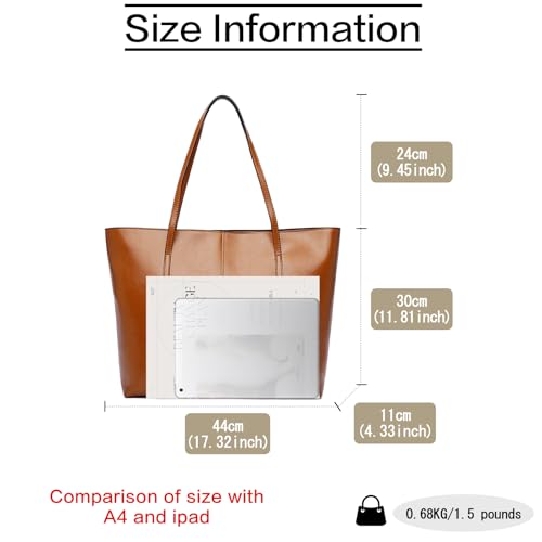 Image of LAORENTOU Women Crossbody Handbags Genuine Leather Satchel Handbags for Women Top-handle Shoulder Tote Purses