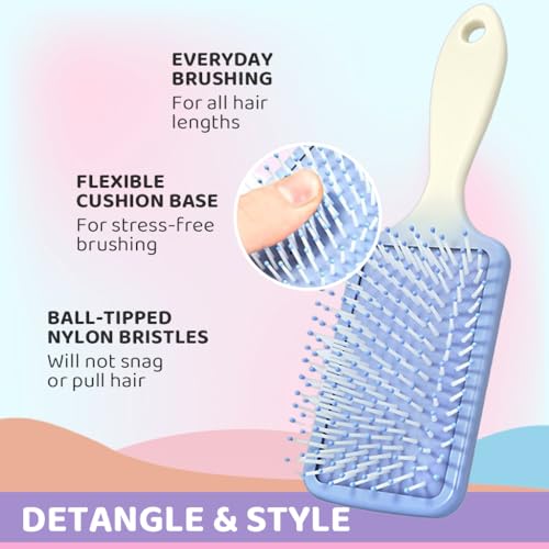 Image of MAYCREATE Hair Brush, Anti-Static Ball Tips, Random Macaron Color *1 | Anti-Static Ball Tips Help Reduce Hair Damage During Daily Brushing, Random Macaron Color Design