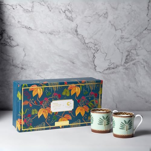 Image of India Circus Fine Bone China Coffee Mug Set of 6-220 Ml Each | Accented with 22 Carat Gold (6 Pcs)(LE09), Tea Cup Set of 6, Mugs for Coffee, Cups Set, Ideal for Gifting, Perfect for Home & Office